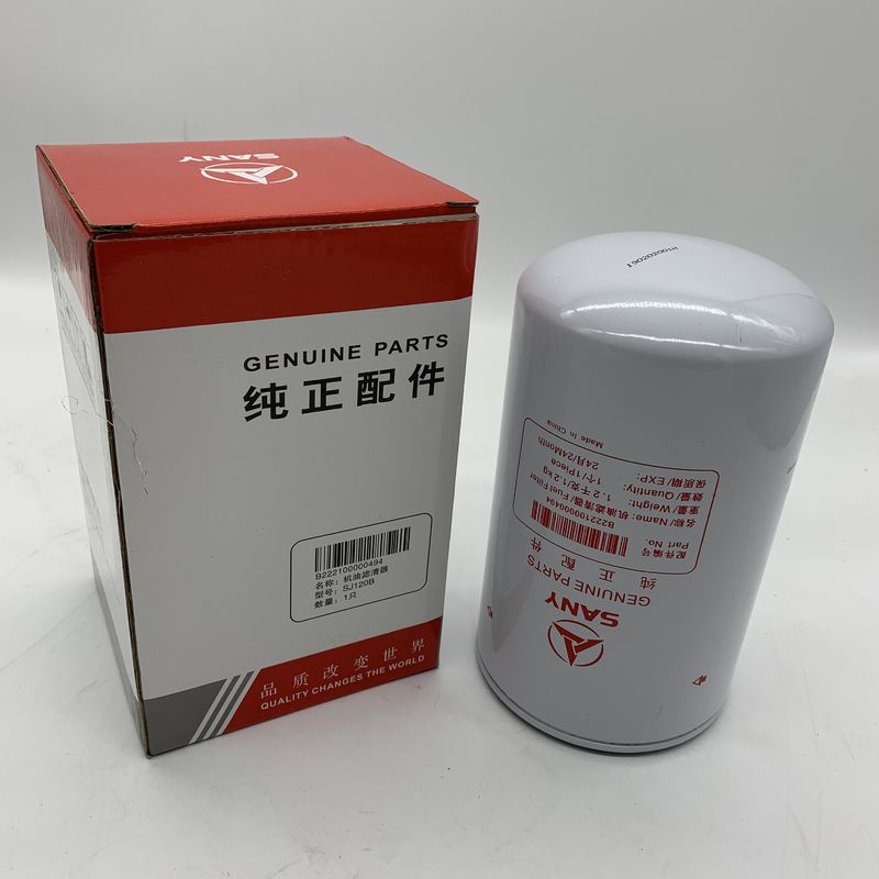 B222100000494 Sany Pièces détachées de pelleteuses Filtres d'huile pour moteur SY135 SY155 SY235